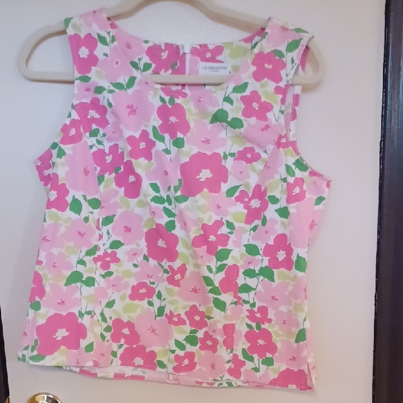 Liz Claiborne Tops - Liz Claiborne Pink and Green Floral Tank Top